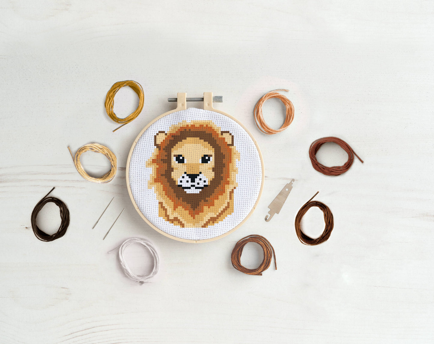 Simply Make Cross Stitch Kit - Cute Lion
