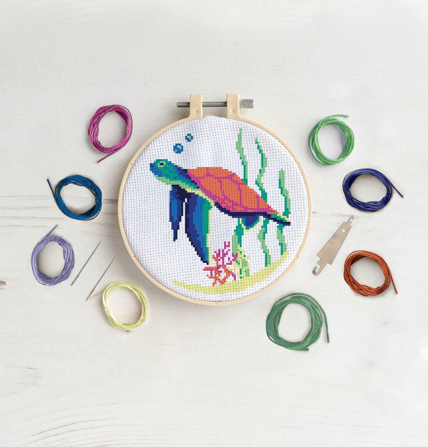Simply Make Cross Stitch Kit - Coral Reef Turtle