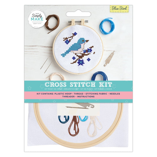 Simply Make Cross Stitch Kit - Blue Bird