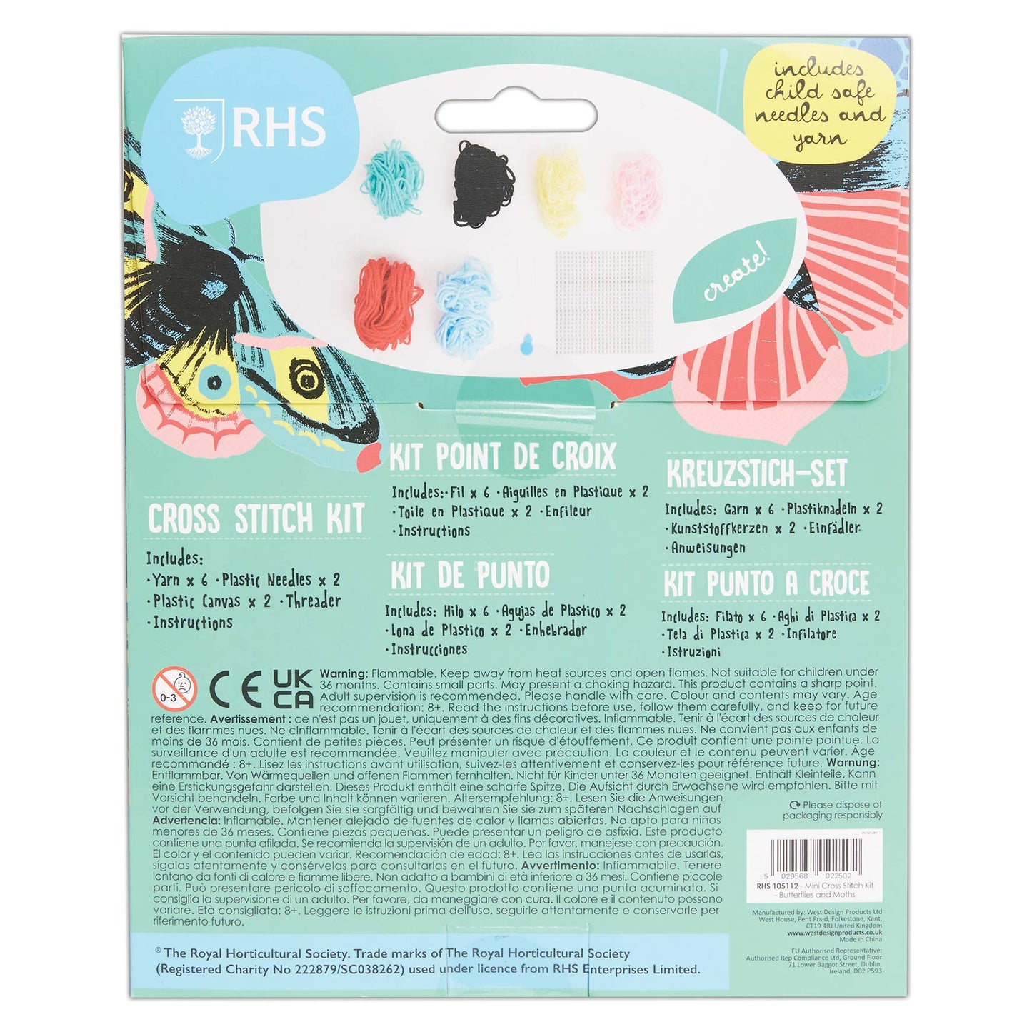 Royal Horticultural Society Mini Cross Stitch Butterflies