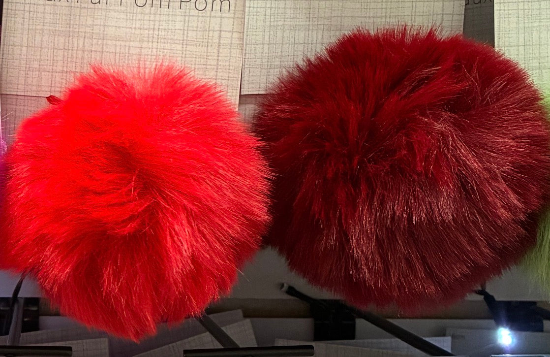 Fluffy Pom Pom Faux with ribbon