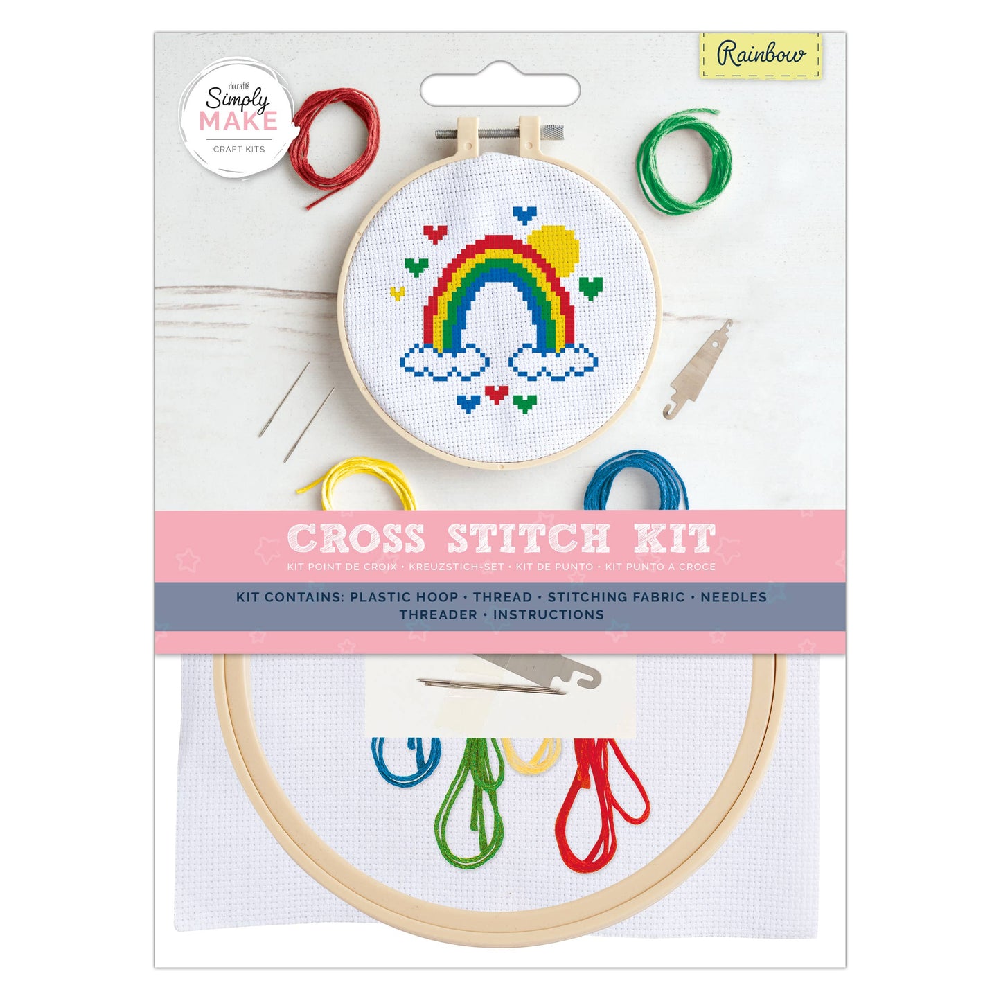 Simply Make Cross Stitch Kit -  Rainbow
