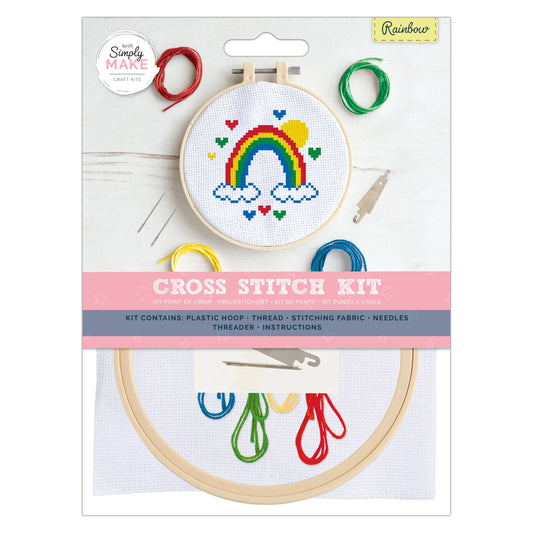 Simply Make Cross Stitch Kit -  Rainbow