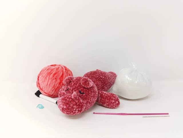 Knitty Critters - NapTime Crochet Kit - Sleepy Hippo