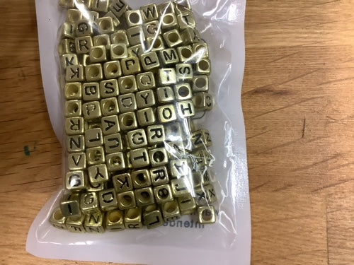 Bead Gold Alphabet Square