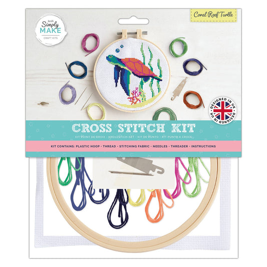 Simply Make Cross Stitch Kit - Coral Reef Turtle