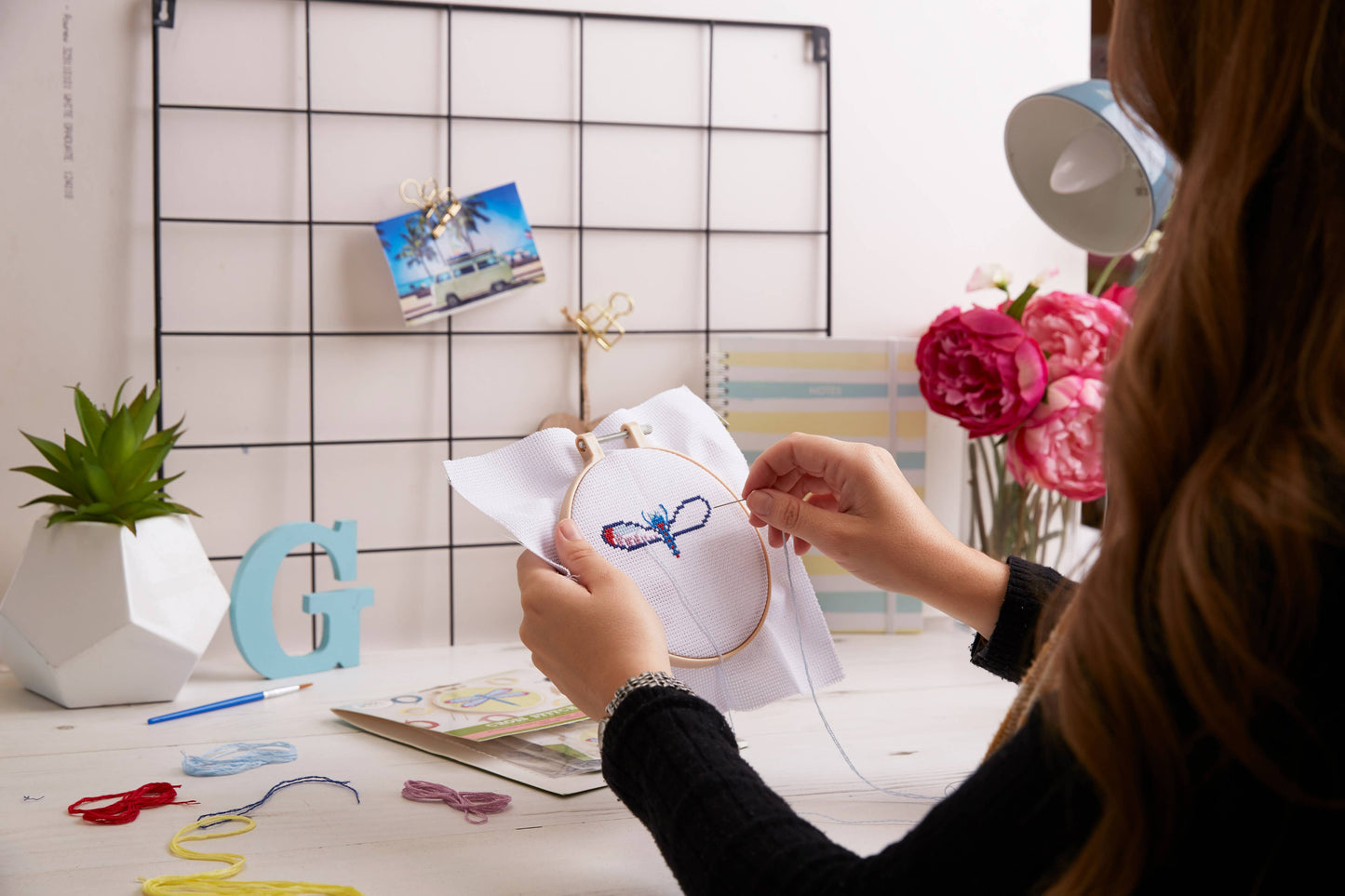 Simply Make Cross Stitch Kit - Colourful Dragonfly