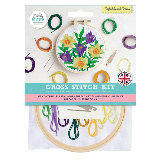 Simply Make Cross Stitch Craft Kit Daffodils & Crocus Design