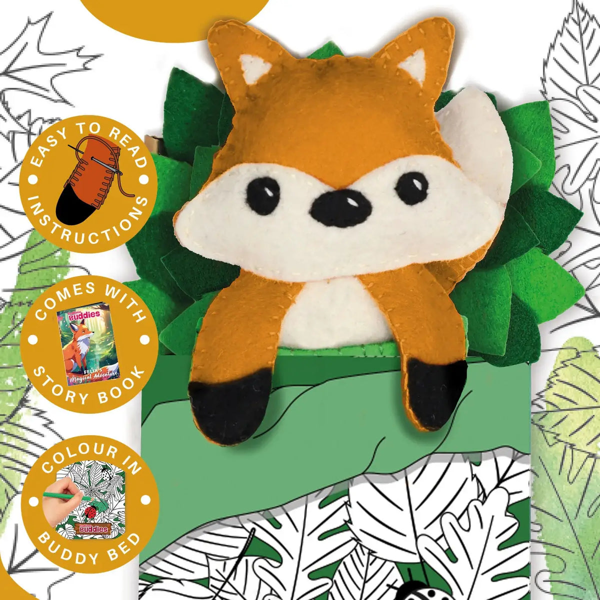 Bedtime Buddies Felix the Fox Felt Craft & Sewing Kit