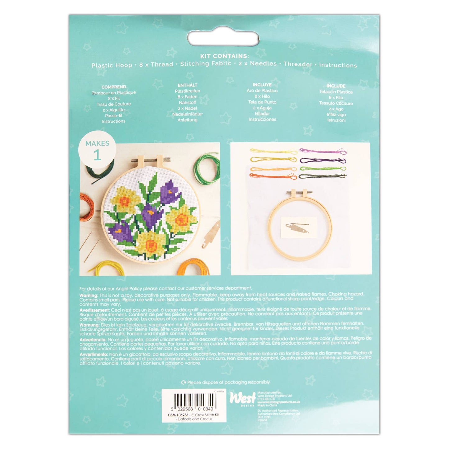 Simply Make Cross Stitch Craft Kit Daffodils & Crocus Design