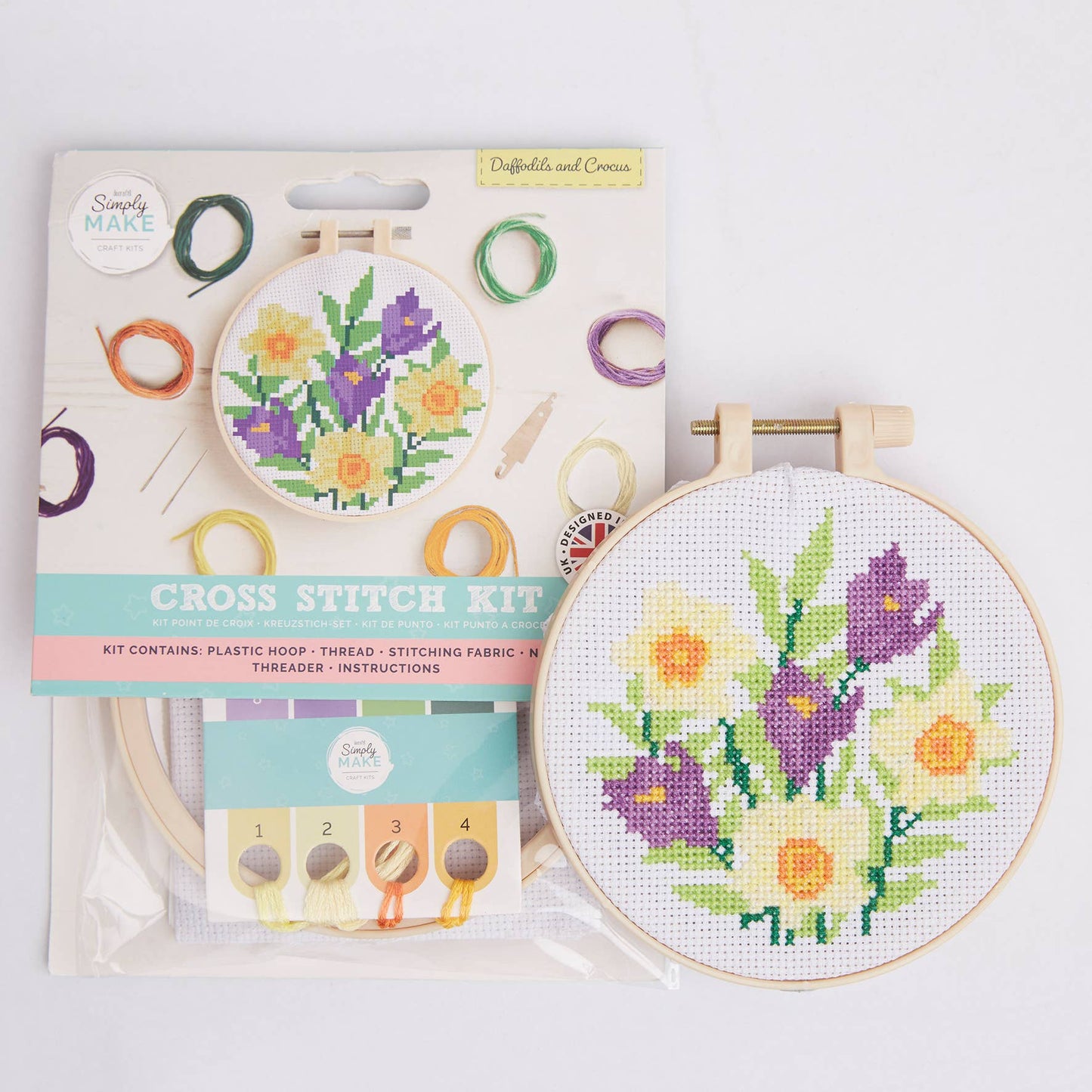 Simply Make Cross Stitch Craft Kit Daffodils & Crocus Design