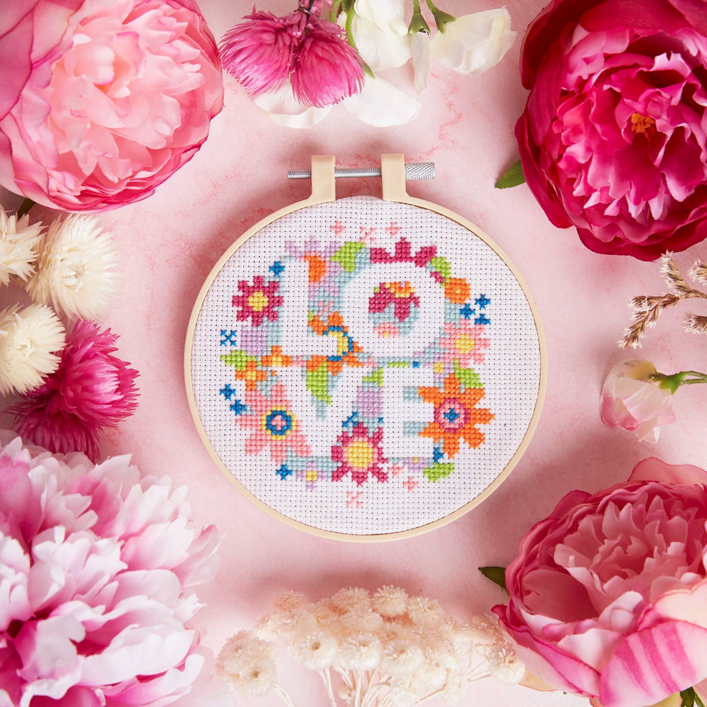 Simply Make Cross Stitch Craft Kit - Love Flowers Design