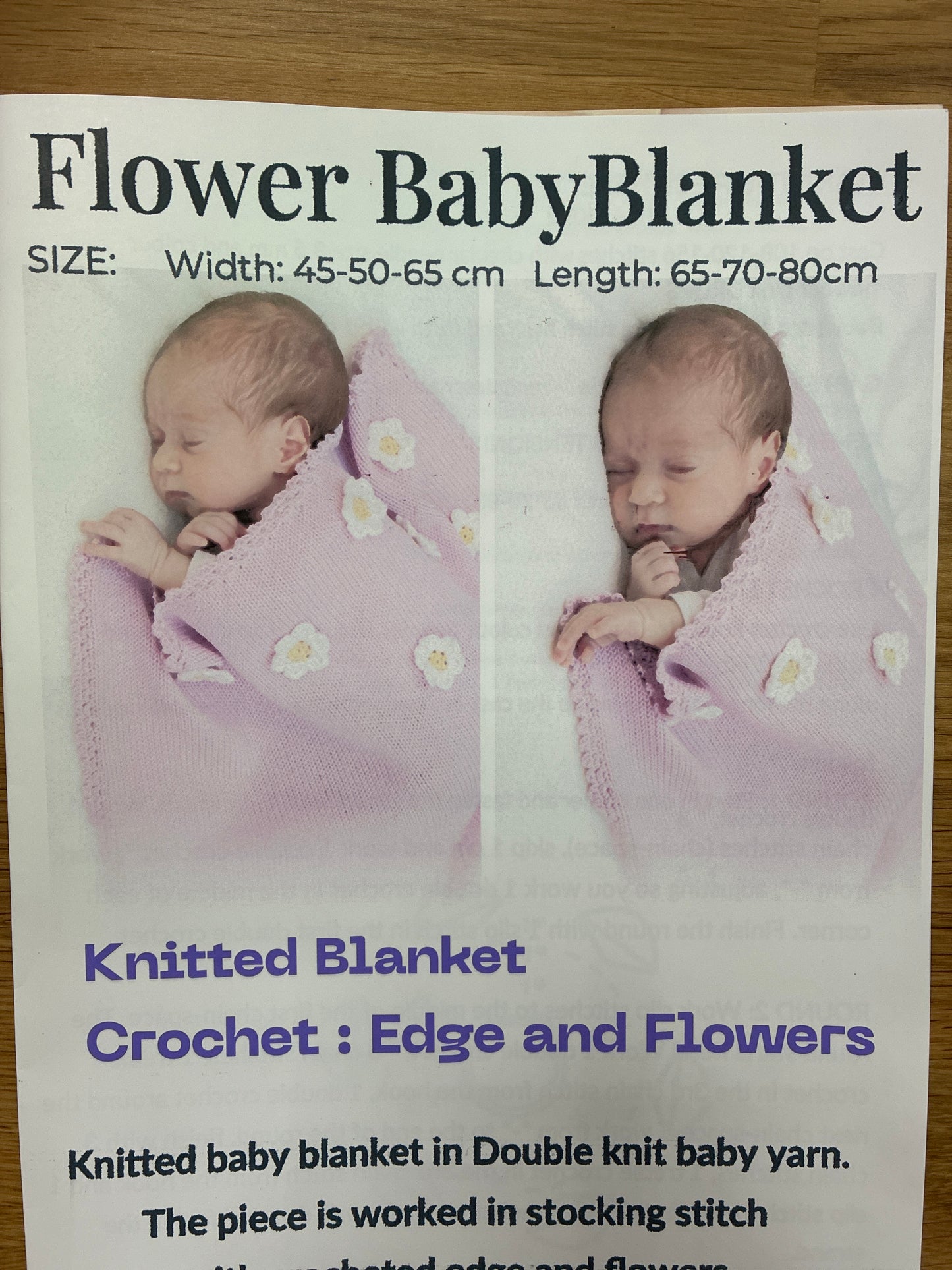 Baby Pattern Leaflet
