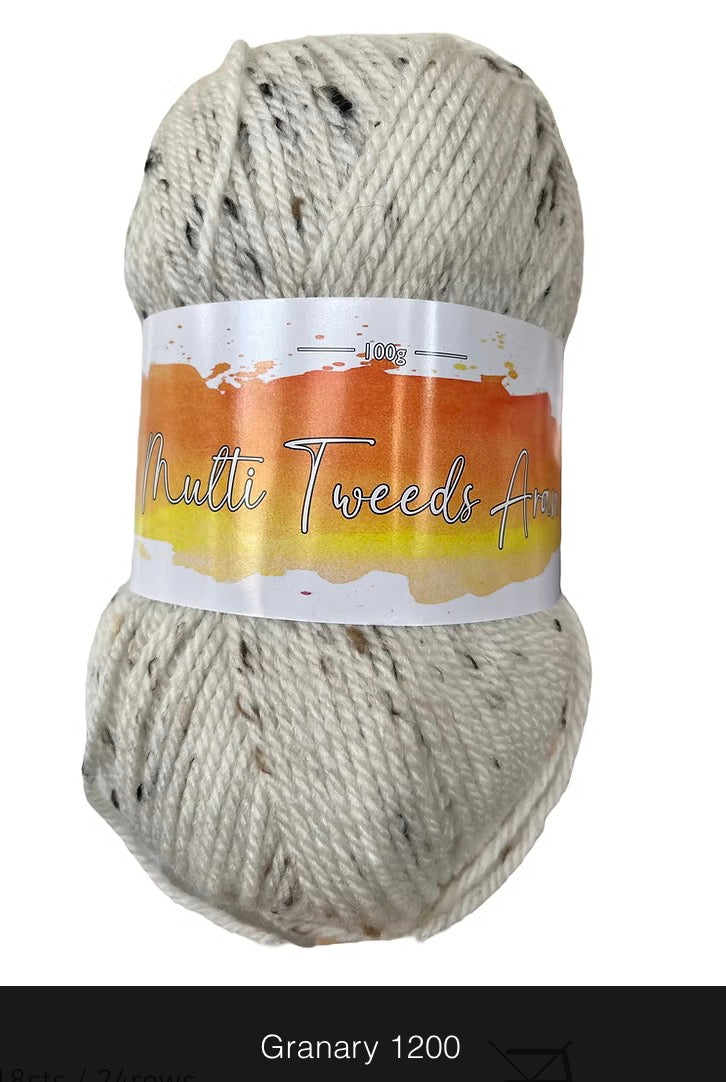 Cygnet Multi Tweeds Aran 100g (80% Acrylic,15% Wool,5% Viscose)