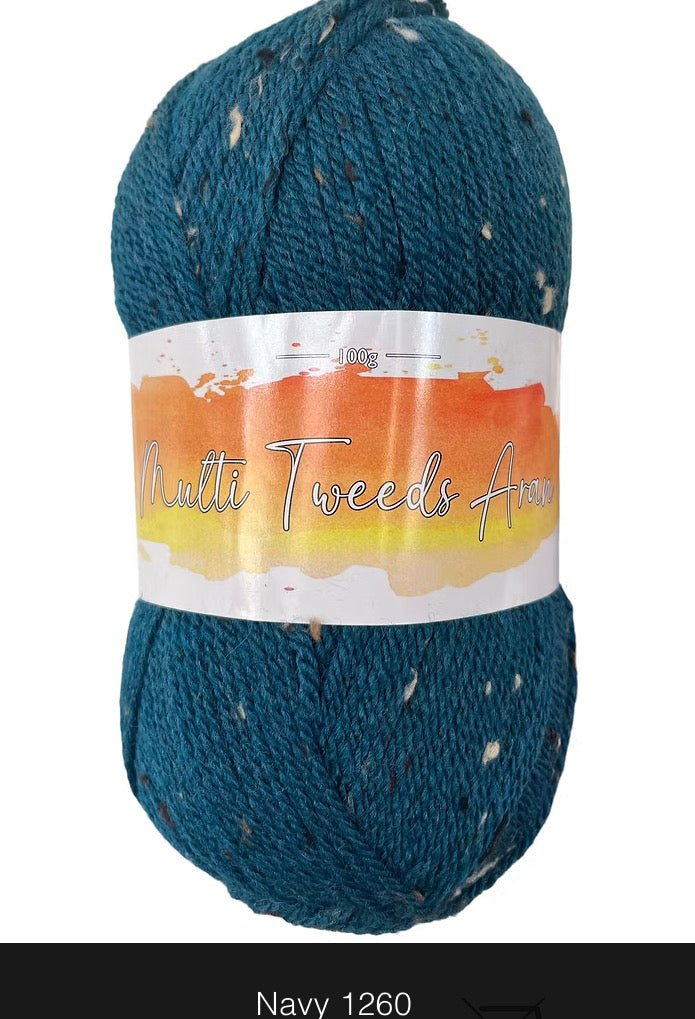Cygnet Multi Tweeds Aran 100g (80% Acrylic,15% Wool,5% Viscose)