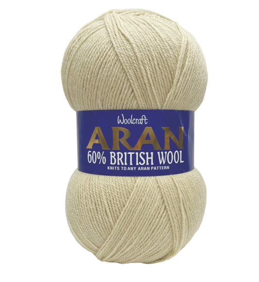 Woolcraft Aran - 60% BRITISH WOOL (500g)