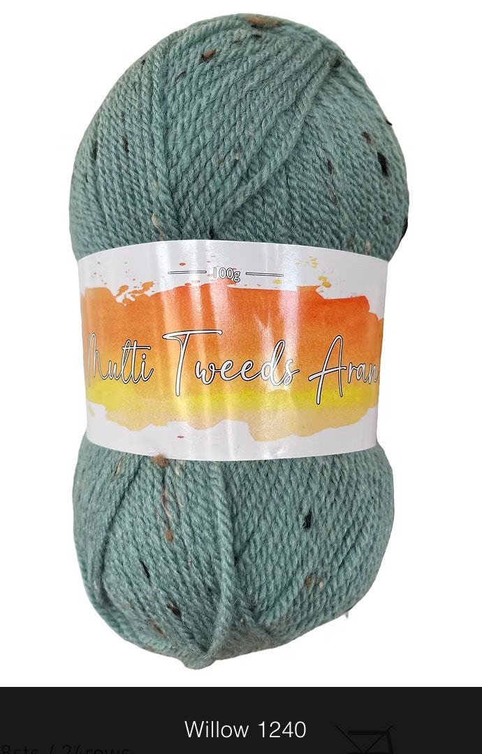 Cygnet Multi Tweeds Aran 100g (80% Acrylic,15% Wool,5% Viscose)