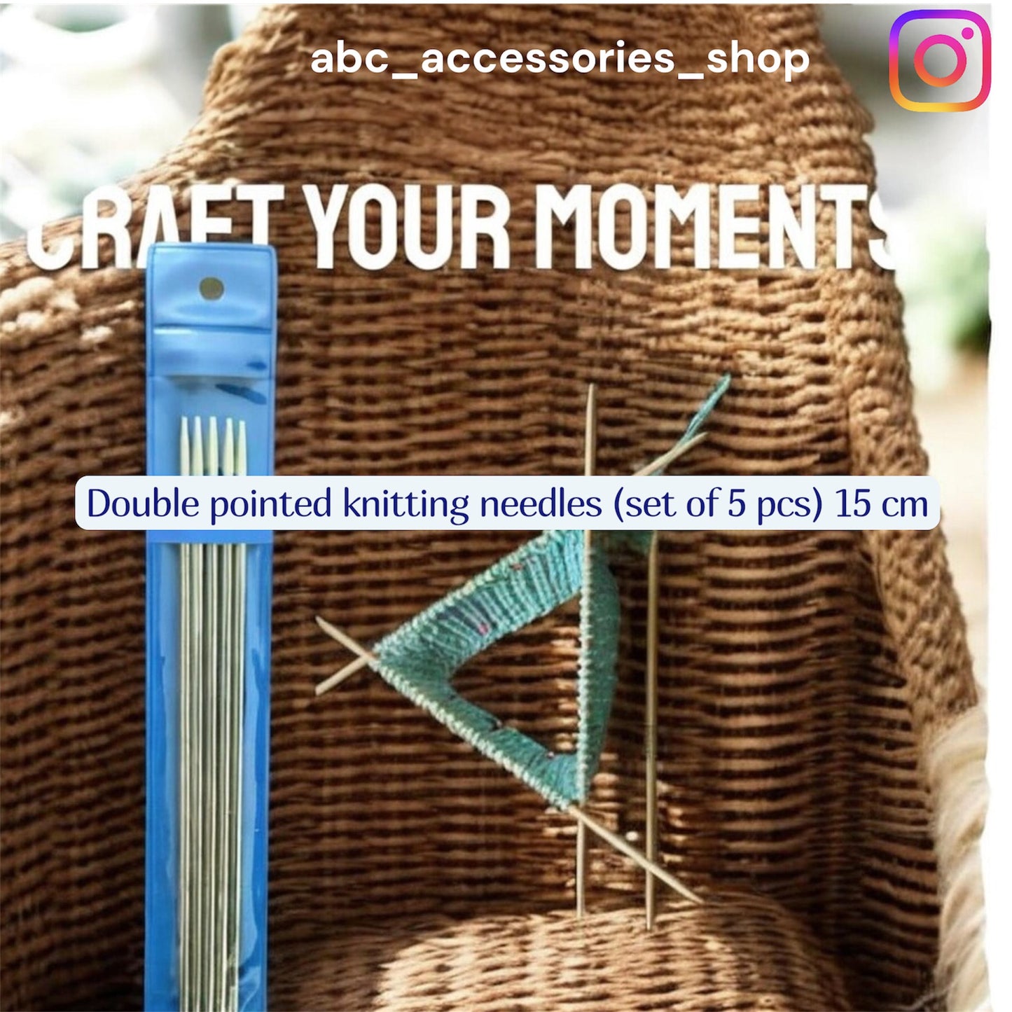 Cable-Double pointed knitting needles (set of 5pcs)15cm