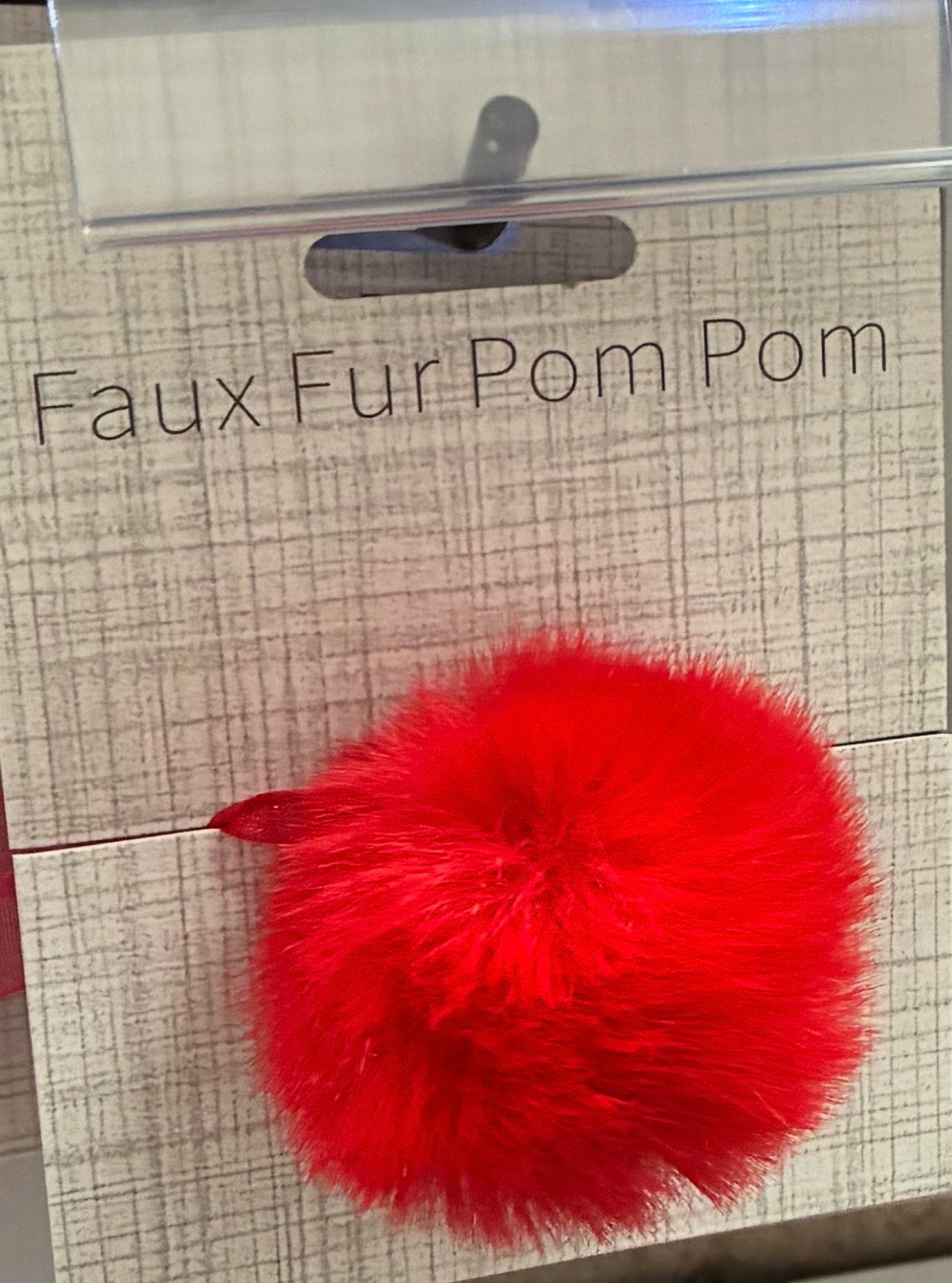 Fluffy Pom Pom Faux with ribbon