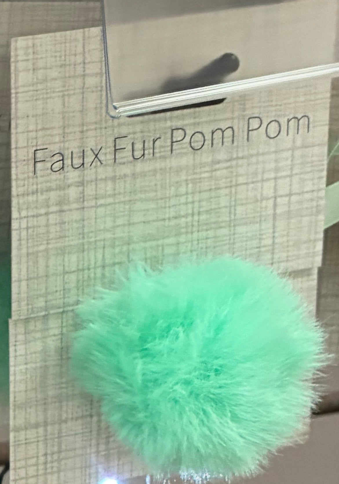 Fluffy Pom Pom Faux with ribbon