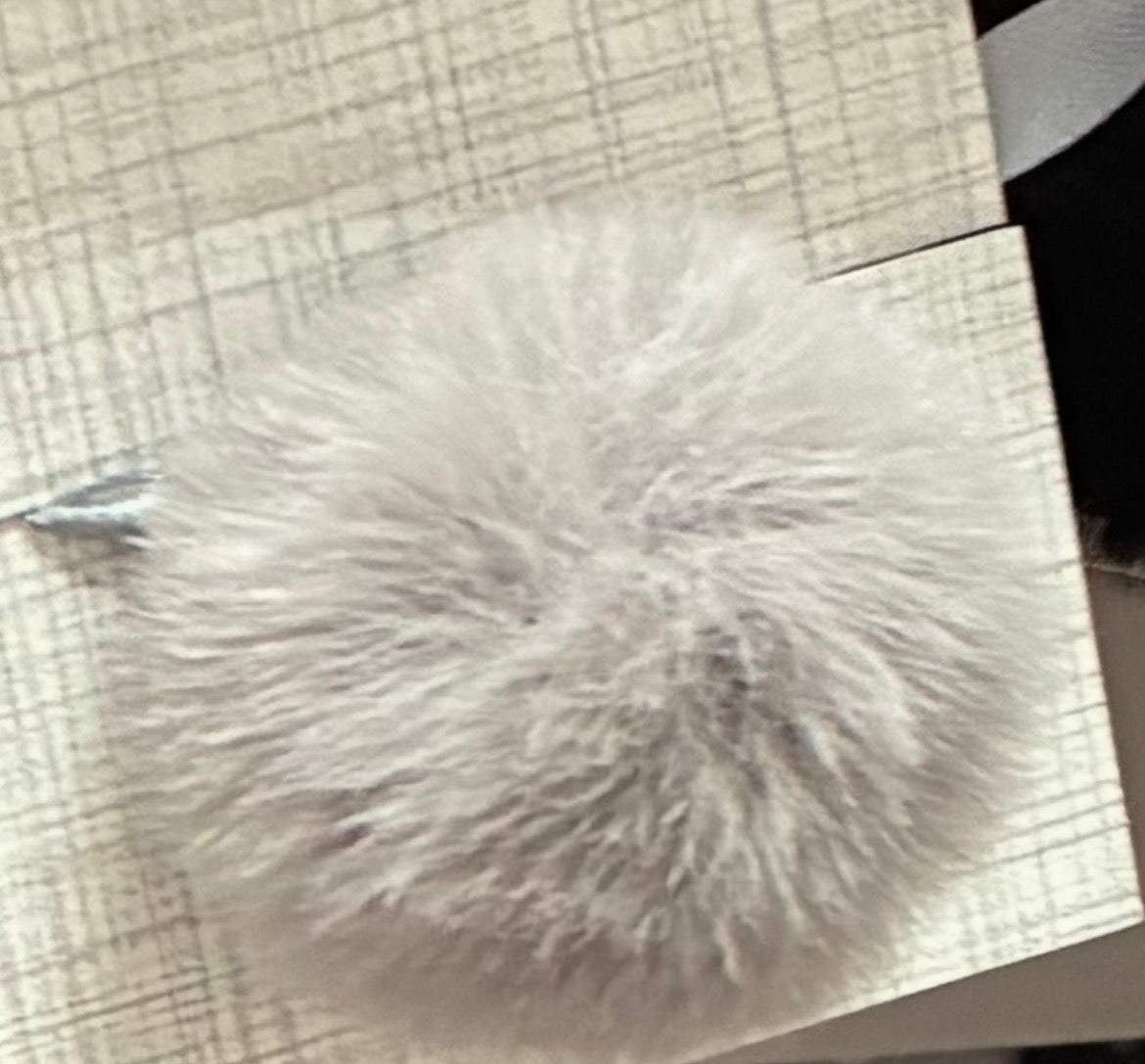 Fluffy Pom Pom Faux with ribbon