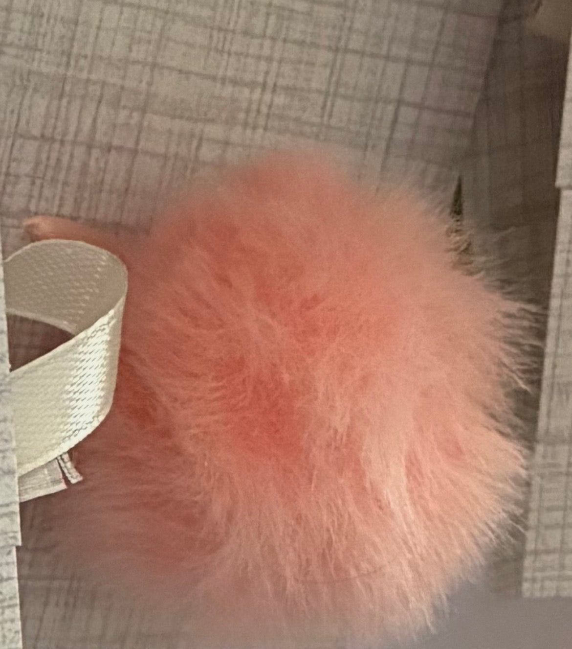 Fluffy Pom Pom Faux with ribbon