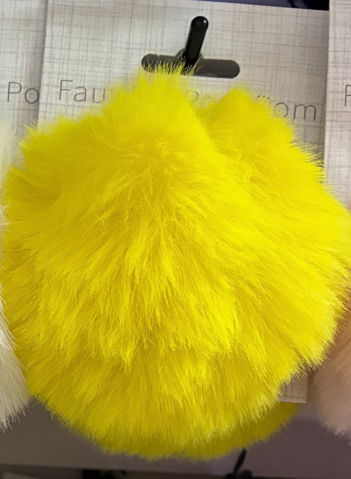 Fluffy Pom Pom Faux with ribbon