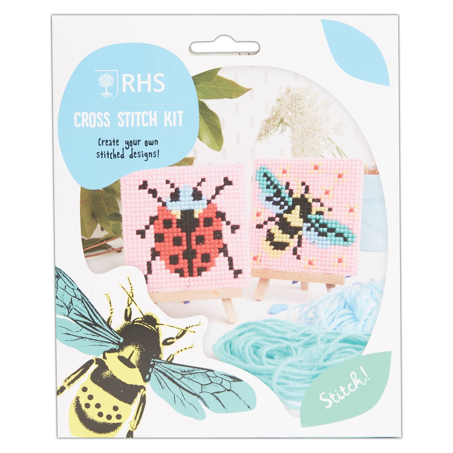 Royal Horticultural Society Mini Cross Stitch Kit Bugs