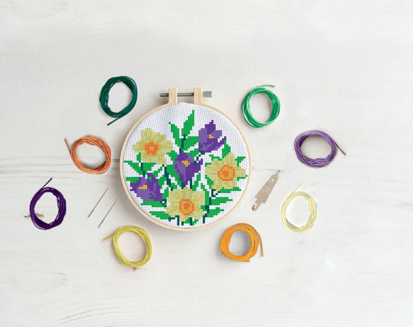 Simply Make Cross Stitch Craft Kit Daffodils & Crocus Design